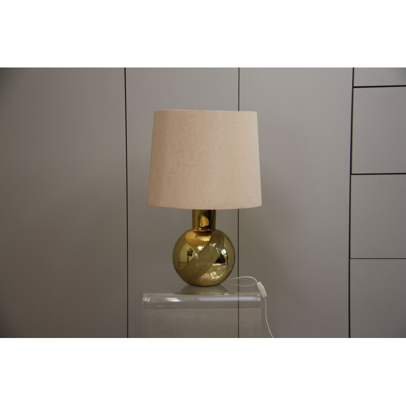 Vintage Golden glass table lamp by Orrefors, Sweden 1970s