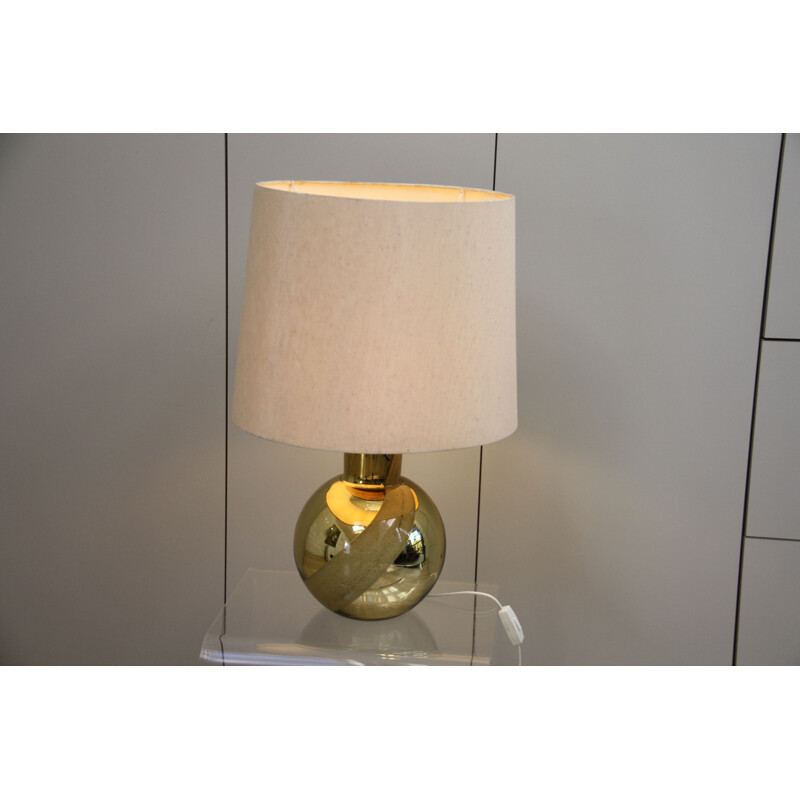 Vintage Golden glass table lamp by Orrefors, Sweden 1970s