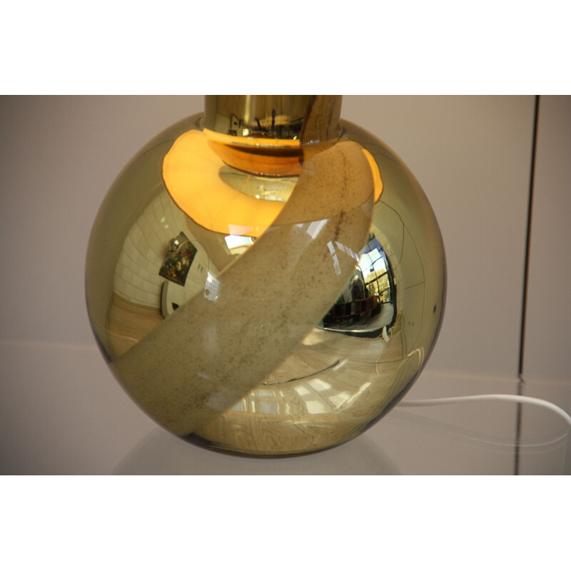 Vintage Golden glass table lamp by Orrefors, Sweden 1970s