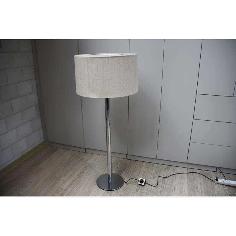 Vintage Floorlamp with chrome plated foot, Germany 1970s