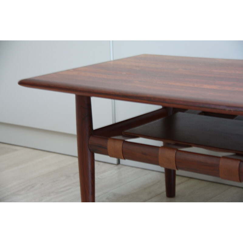 Table basse Vintage en palissandre de rio par Grete Jalk pour Glostrup - Danemark 1960