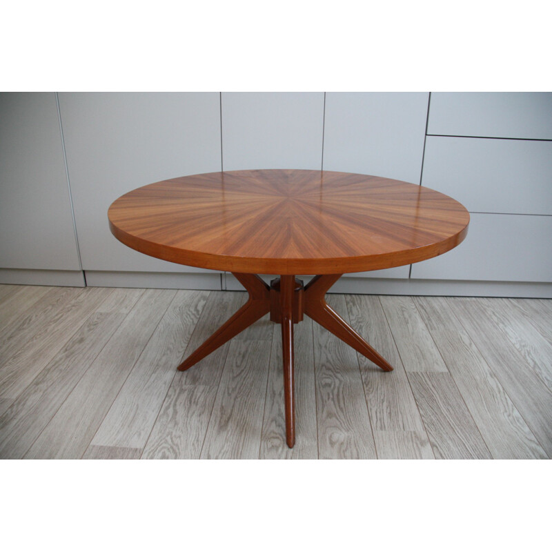 Table basse ronde vintage en bois par Jese Mobel - Danemark 1960s