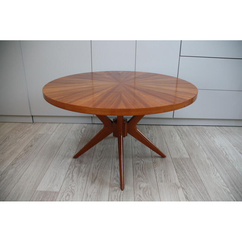 Table basse ronde vintage en bois par Jese Mobel - Danemark 1960s