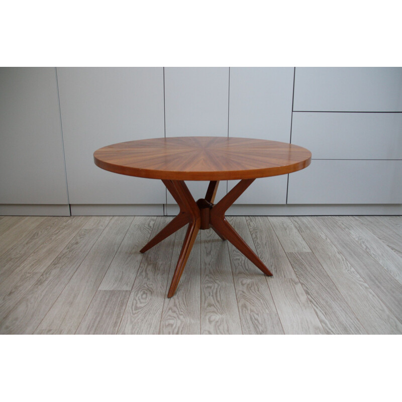 Table basse ronde vintage en bois par Jese Mobel - Danemark 1960s