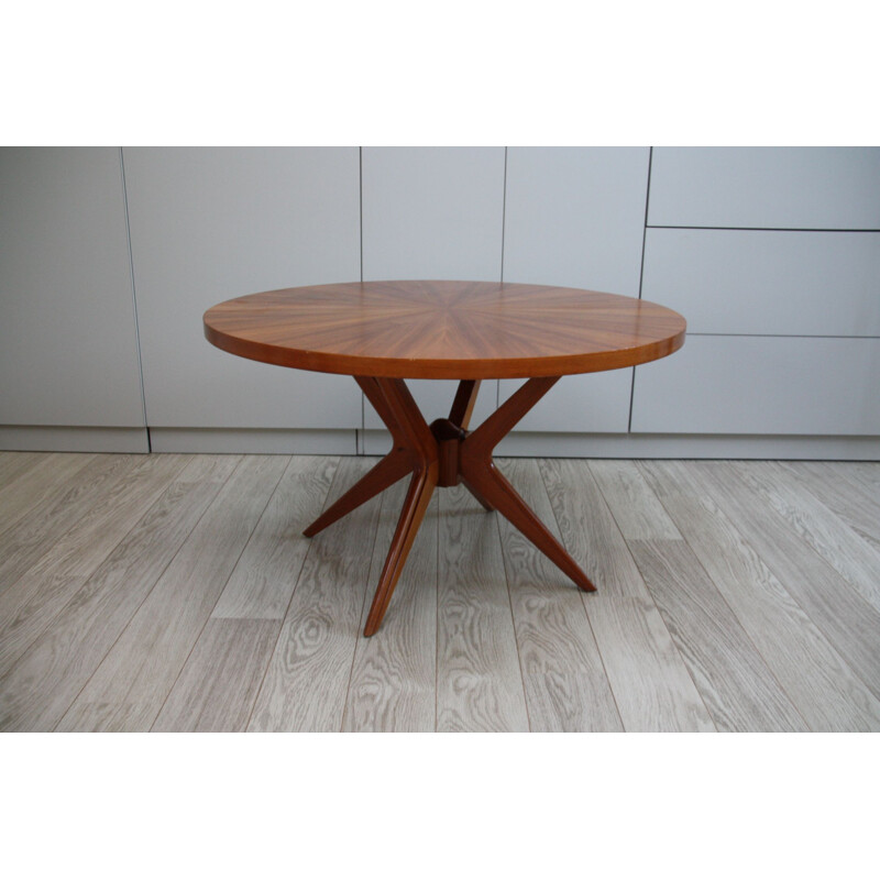 Vintage Cicular wooden coffe table by Jese Mobel - Denmark 1960s