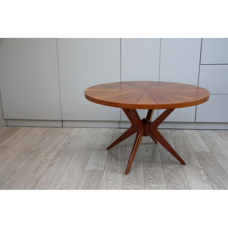 Table basse ronde vintage en bois par Jese Mobel - Danemark 1960s