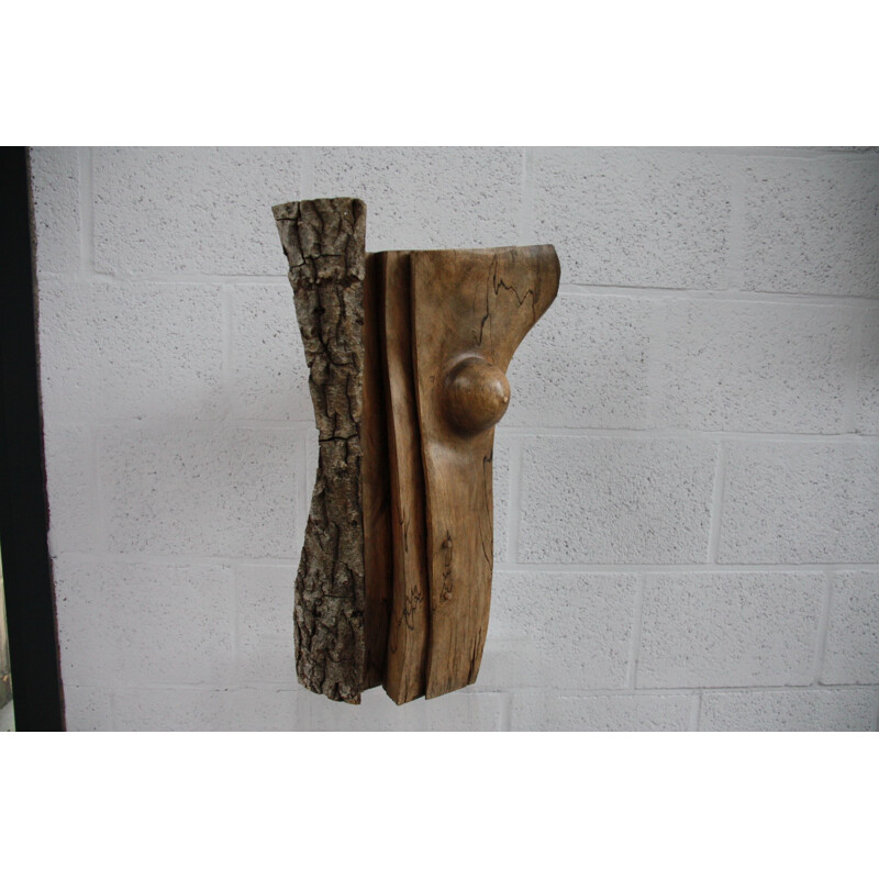 Sculpture vintage "Amazon" en noyer par Claudio Di Placido France 1990s