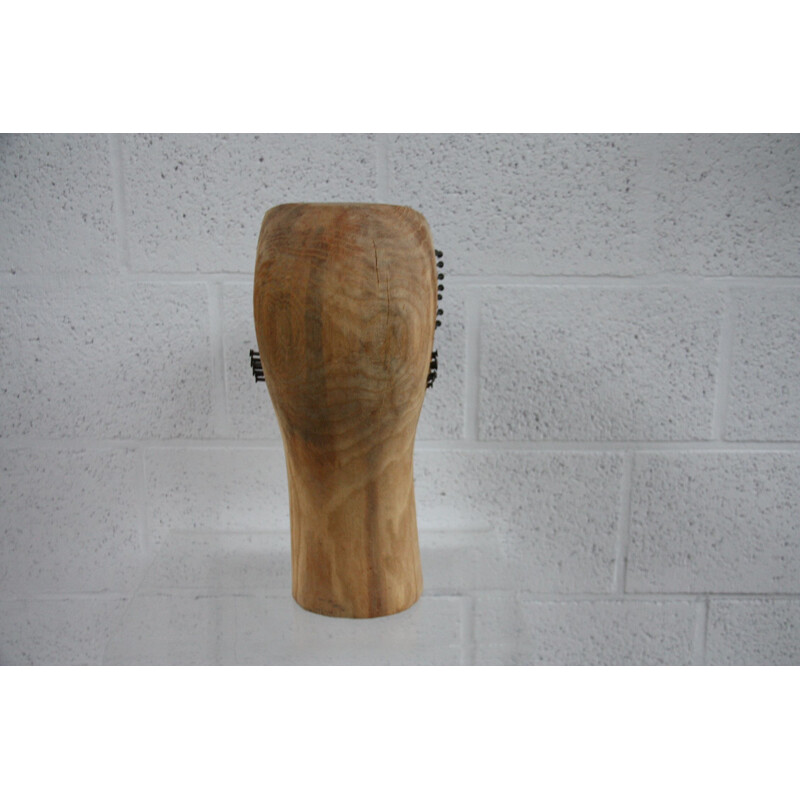Vintage Sculpture in cedar and nails - ’Omerta’ - Cludio Di Placido - France - 1990’s