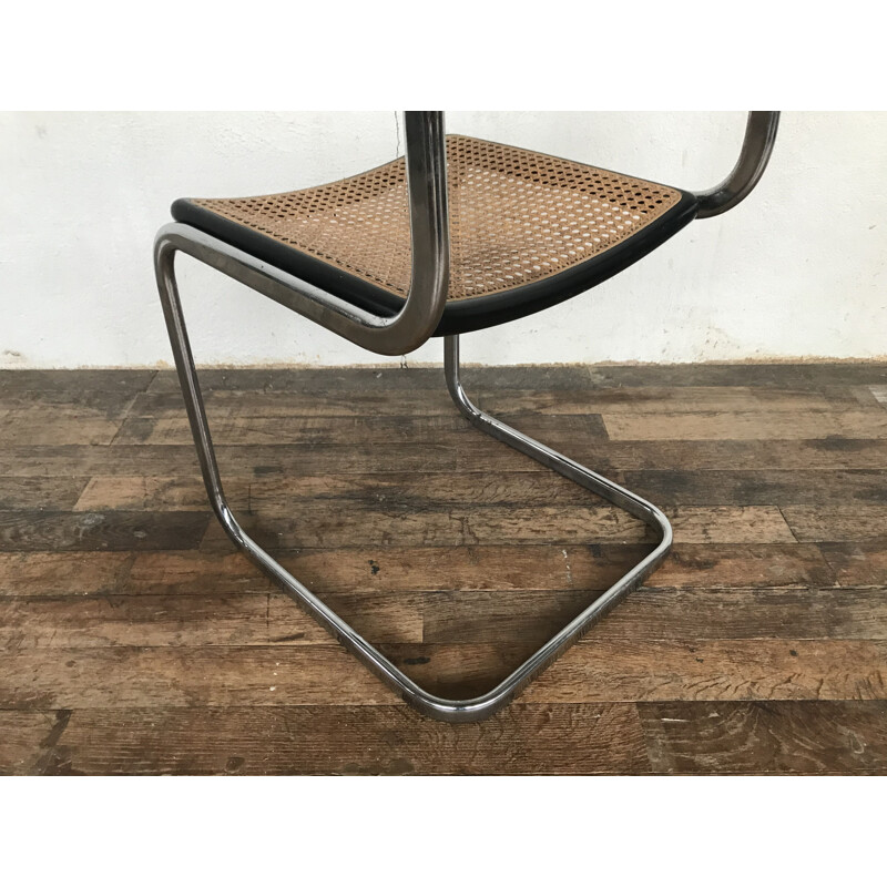 Vintage black chair and chrome 1970 