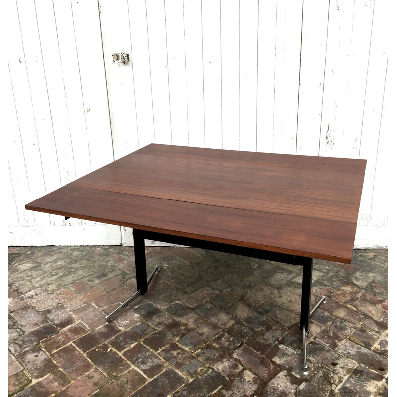 Vintage rosewood and metal coffee table 1970