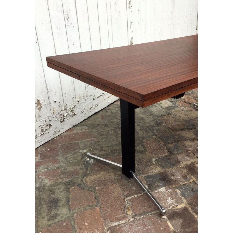 Vintage rosewood and metal coffee table 1970