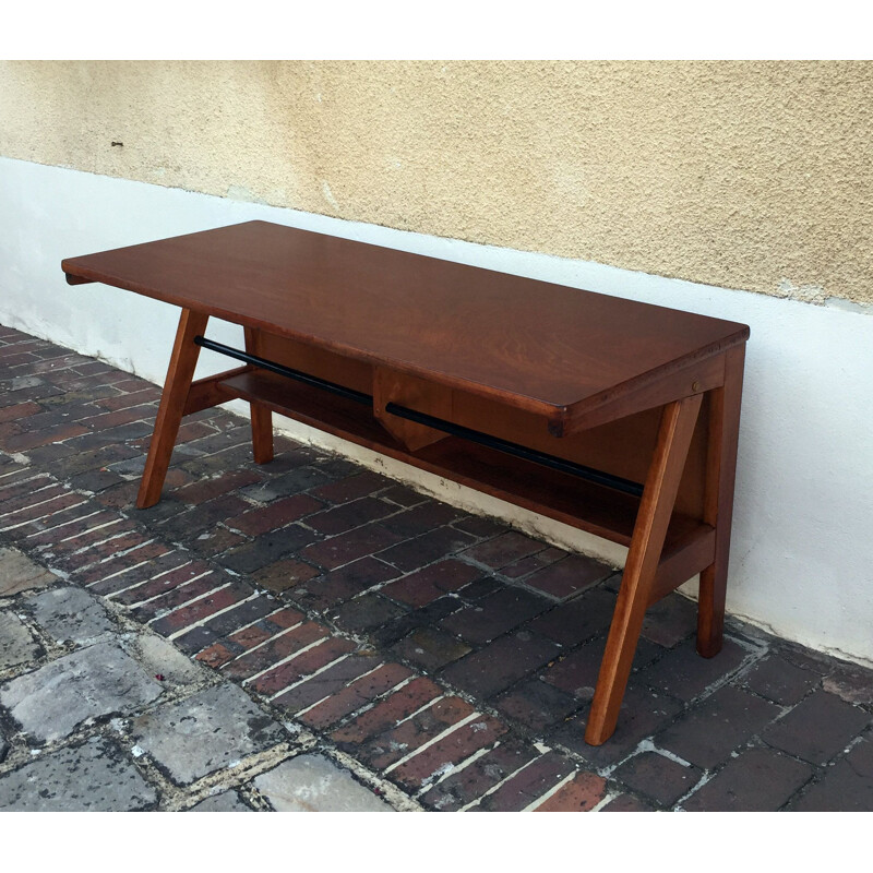 Table console vintage en chêne, 1950