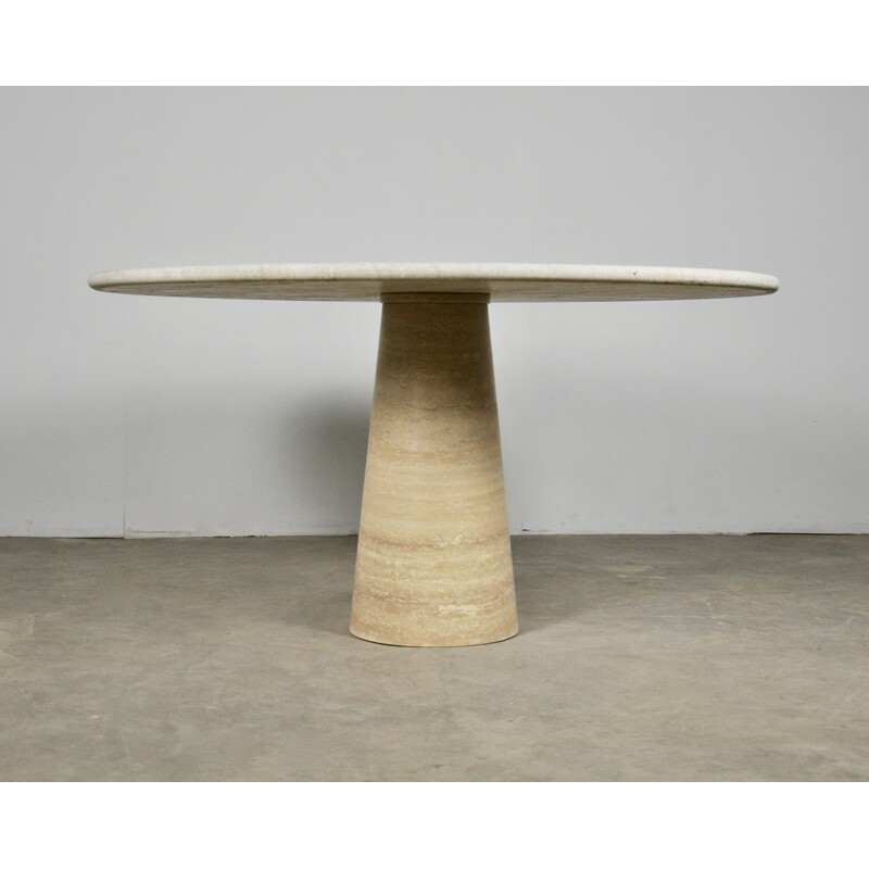 Vintage round table in travertine, 1960