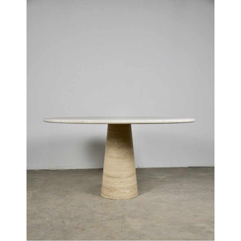 Vintage round table in travertine, 1960