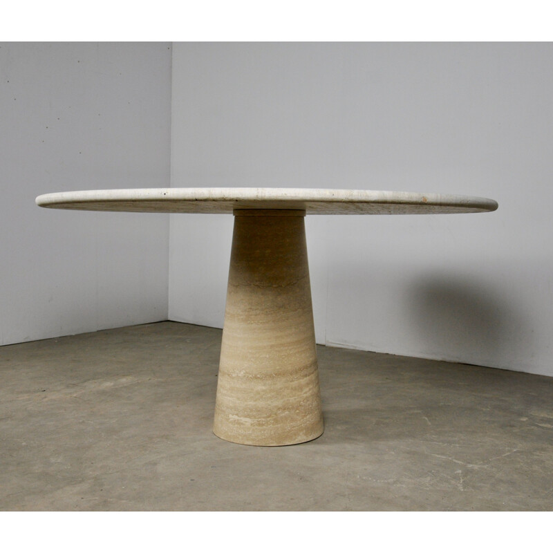 Vintage round table in travertine, 1960