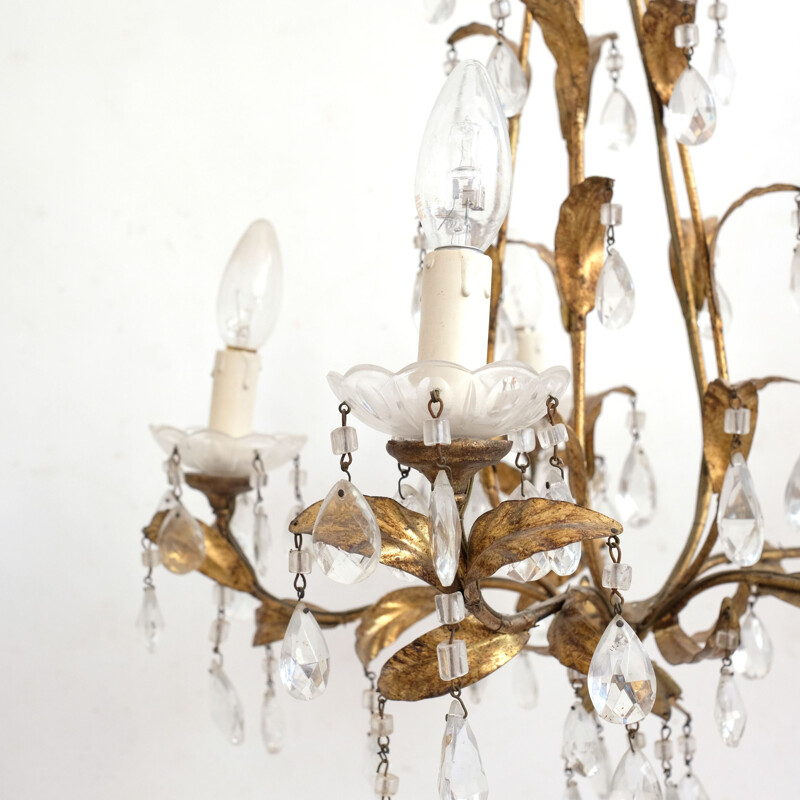 Vintage Italian chandelier 5 arms of light 1930