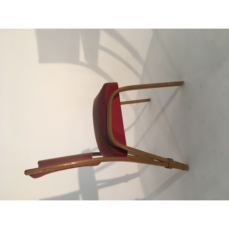 Set of 6 vintage chairs Bow-wood ed Steiner 1950  