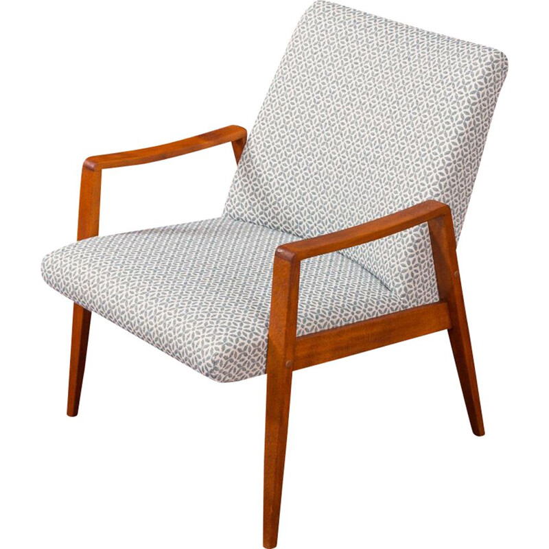 Vintage beech petrolwhite armchair, Germany, 1950s