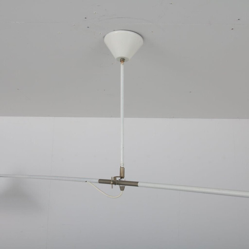 Vintage counter balance hanging lamp  designed by J.J.M. Hoogervorst, manufactured by Anvia 1950