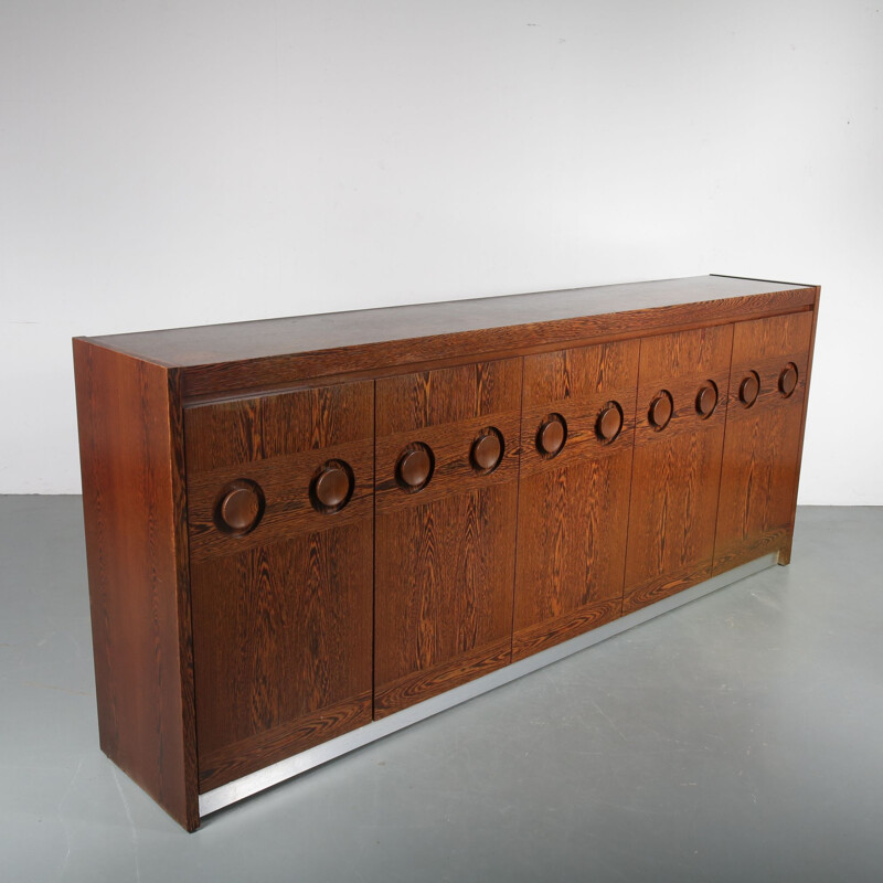 Vintage brutalist sideboard, manufactured in Belgium 1970