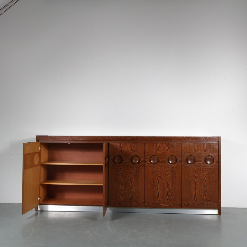 Vintage brutalist sideboard, manufactured in Belgium 1970