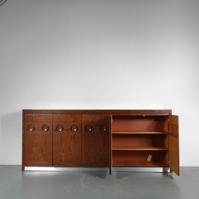 Vintage brutalist sideboard, manufactured in Belgium 1970