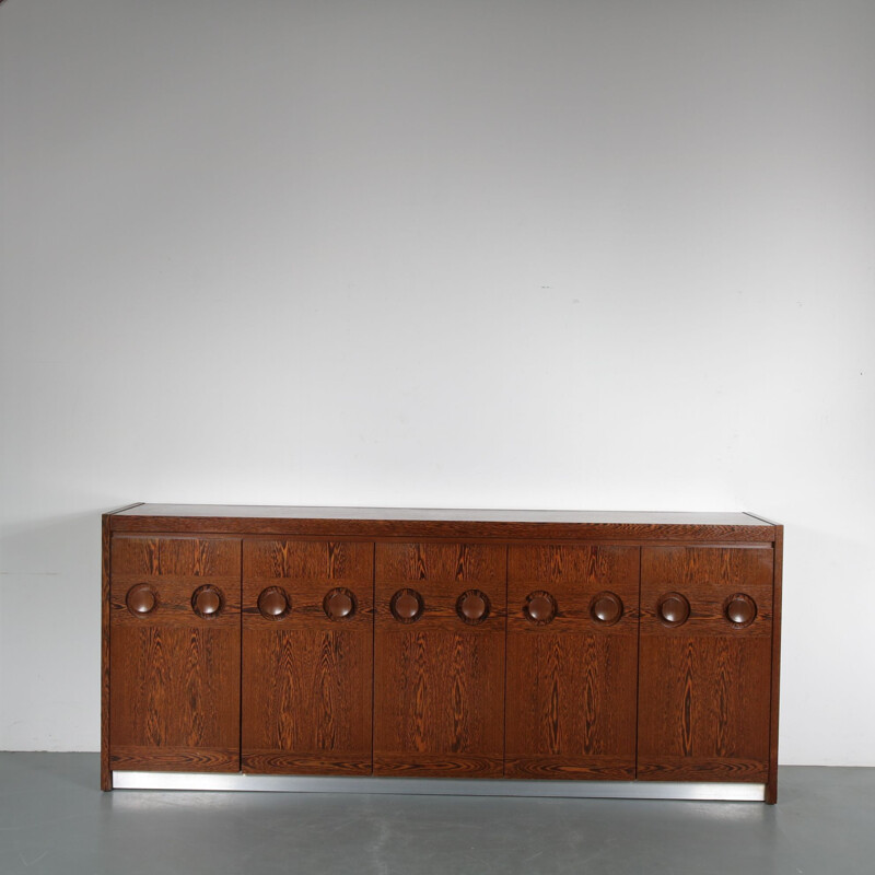 Vintage brutalist sideboard, manufactured in Belgium 1970