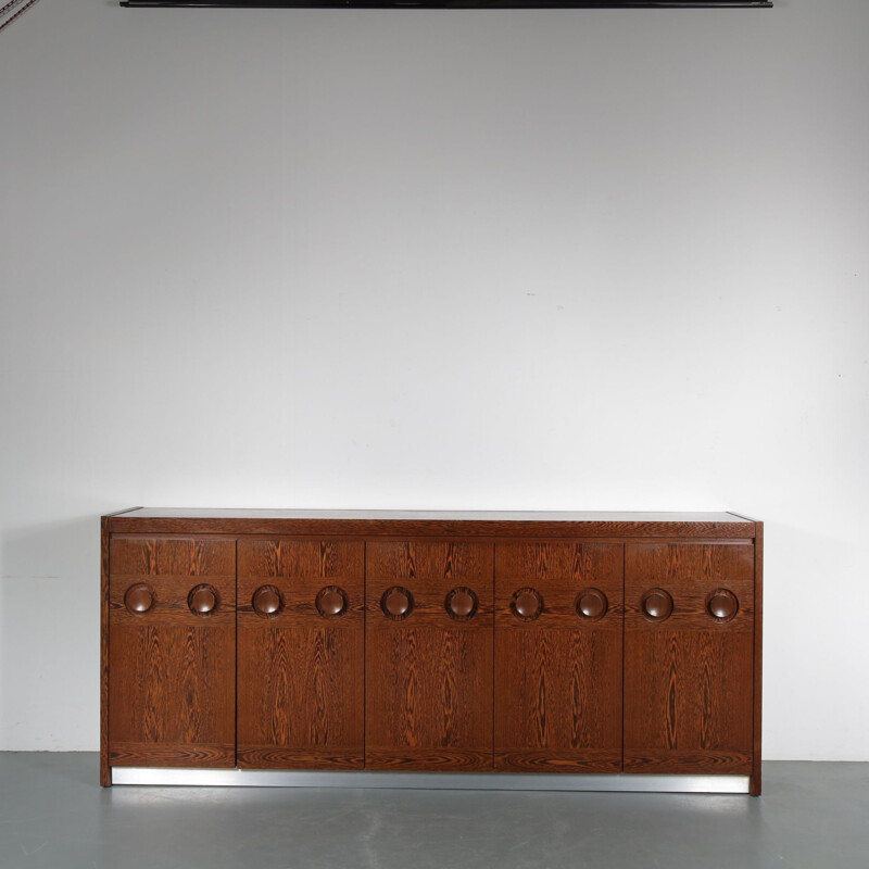 Vintage brutalist sideboard, manufactured in Belgium 1970