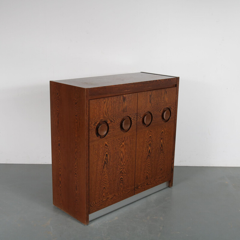 Vintage brutalist bar cabinet, manufactured in Belgium 1970