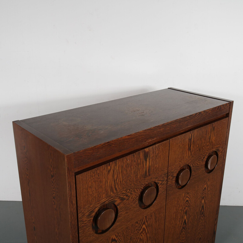 Vintage brutalist bar cabinet, manufactured in Belgium 1970