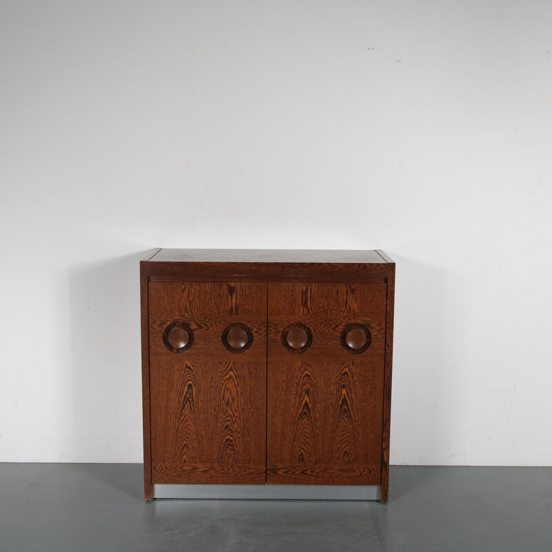 Vintage brutalist bar cabinet, manufactured in Belgium 1970