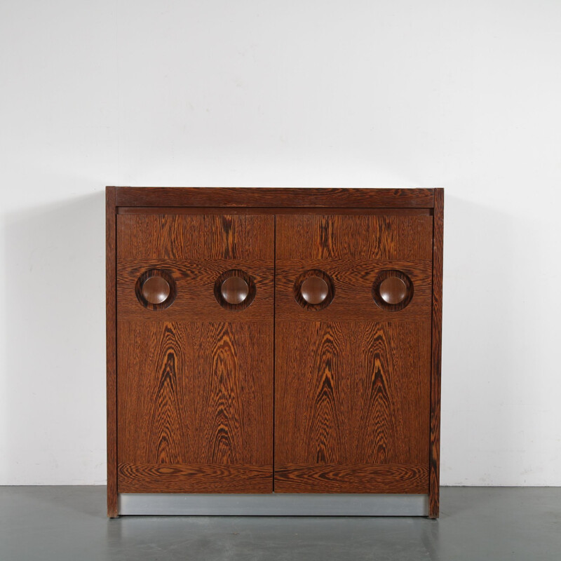 Vintage brutalist bar cabinet, manufactured in Belgium 1970