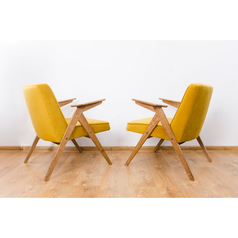 Pair of Type 300-177 "Bunny" yellow armchairs 1970