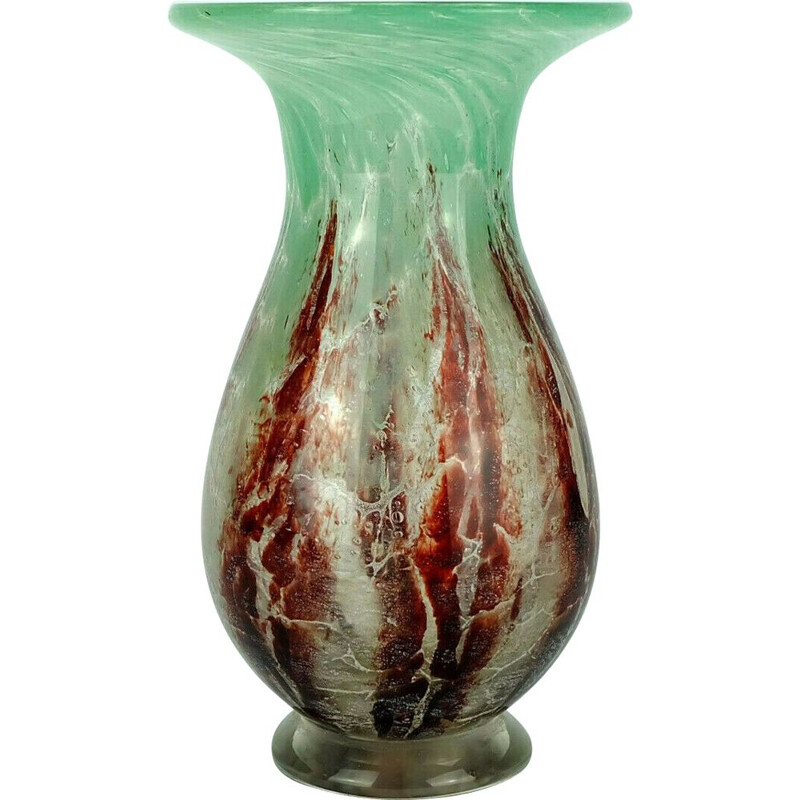 Vase vintage en verre Karl Wiedmann, 1930