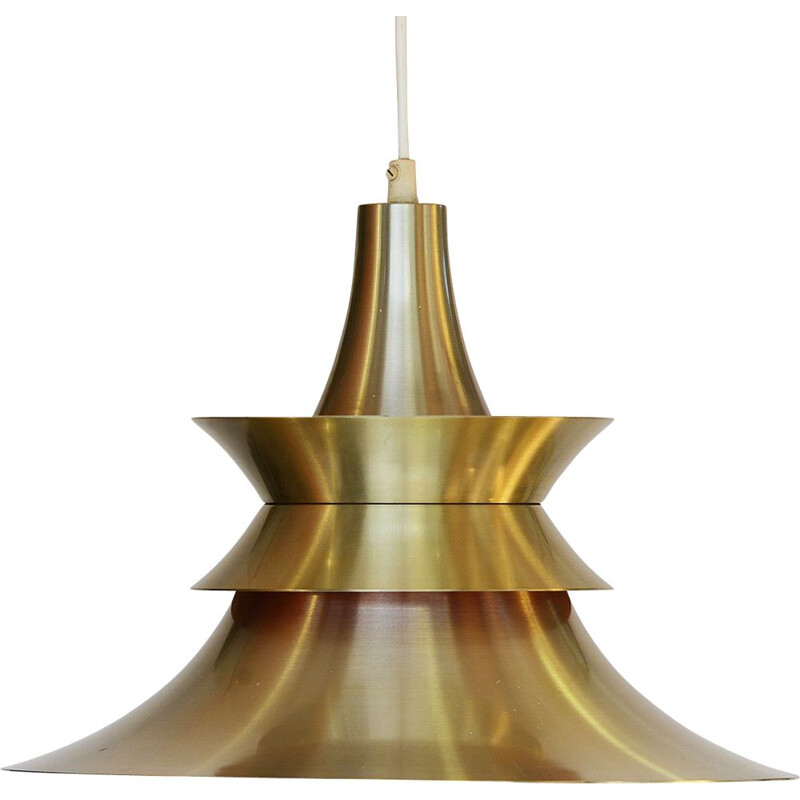 Brass vintage pendant light by Superlight, 1970s
