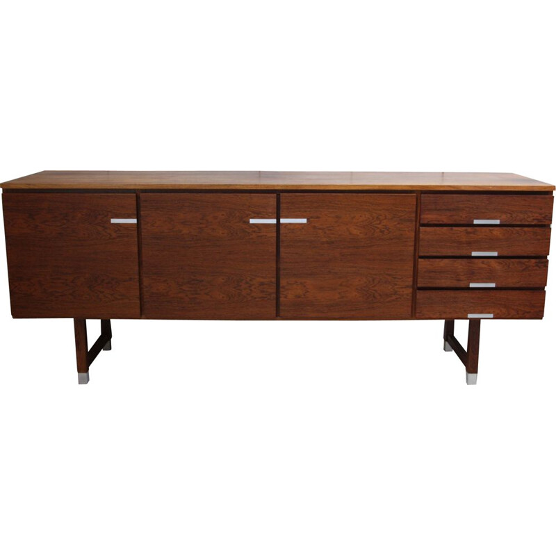 Vintage Sideboard in rosewood and aluminium by Kai Kristiansen, Denmark 1960