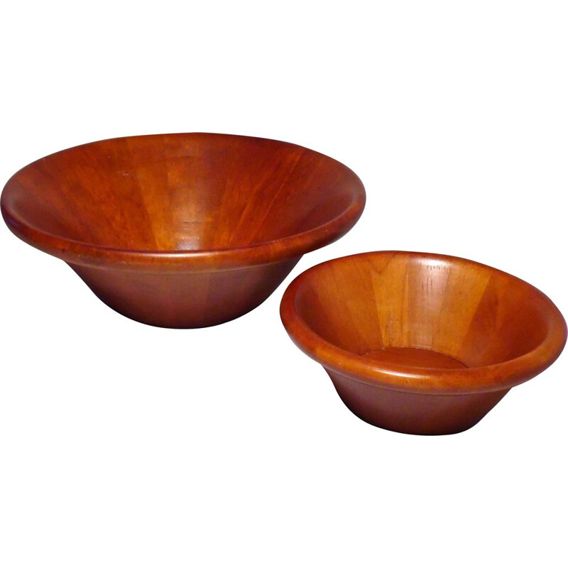 Set of 2 Scandinavian teak dishes