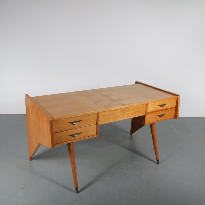 Vintage  "Oslo" desk by Oswald Vermaercke for V-Form, Belgium, 1950