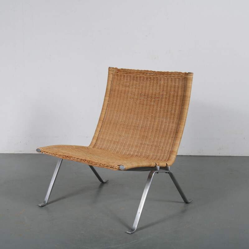 Chaise longue vintage PK22 par Poul Kjaerholm pour Kold Christensen, Danemark, 1960