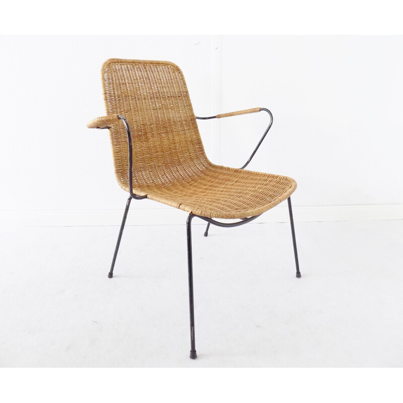 Ensemble de 2 chaises vintage en osier par Gian Franco Legler, 1950