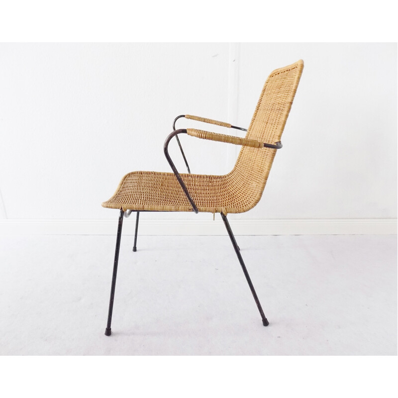 Ensemble de 2 chaises vintage en osier par Gian Franco Legler, 1950