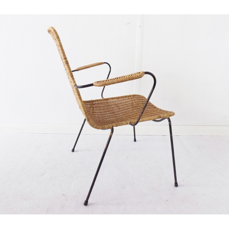 Ensemble de 2 chaises vintage en osier par Gian Franco Legler, 1950