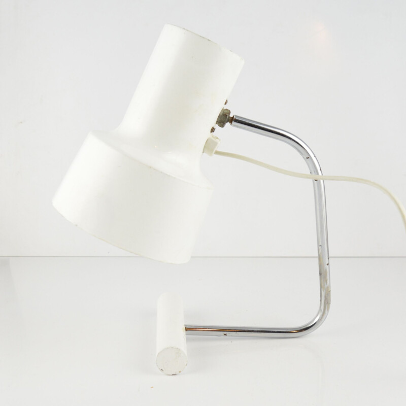 Vintage white desk lamp by J. Hurka for Napako, Czechoslovakia, 1960s