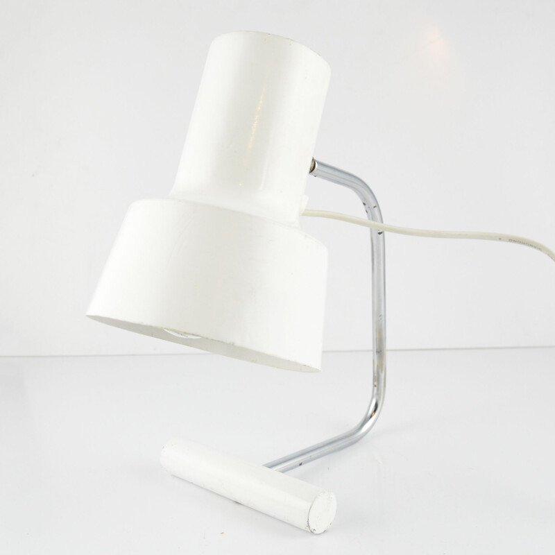 Vintage white desk lamp by J. Hurka for Napako, Czechoslovakia, 1960s