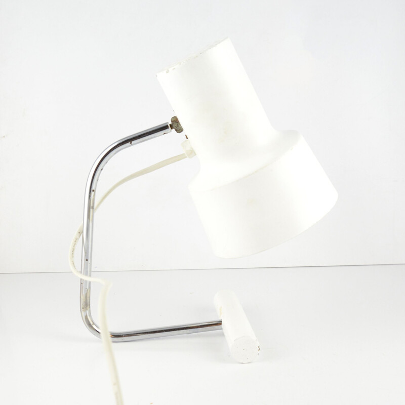 Vintage white desk lamp by J. Hurka for Napako, Czechoslovakia, 1960s