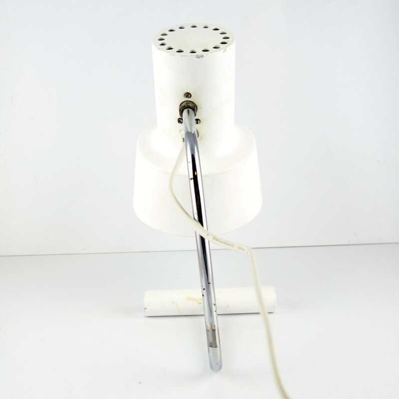 Vintage white desk lamp by J. Hurka for Napako, Czechoslovakia, 1960s