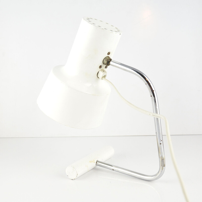 Vintage white desk lamp by J. Hurka for Napako, Czechoslovakia, 1960s