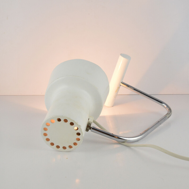 Vintage white desk lamp by J. Hurka for Napako, Czechoslovakia, 1960s