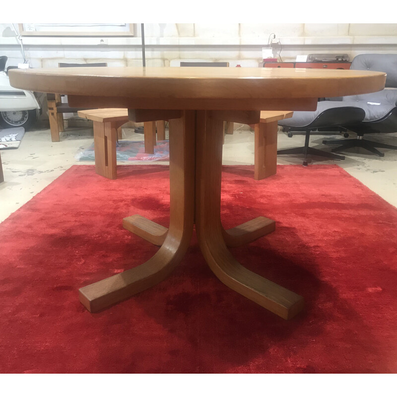 Vintage T40 dining table by Pierre Chapo, 1974s