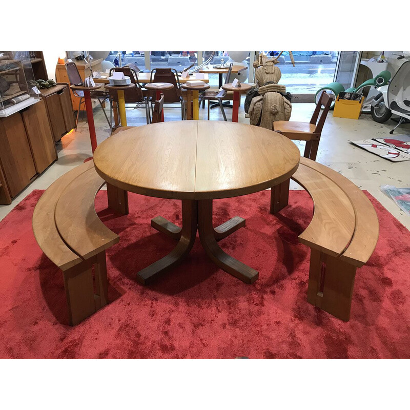 Vintage T40 dining table by Pierre Chapo, 1974s